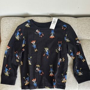 NWT Old Navy Skeleton Cowboy Long Sleeve Shirt Size 2T